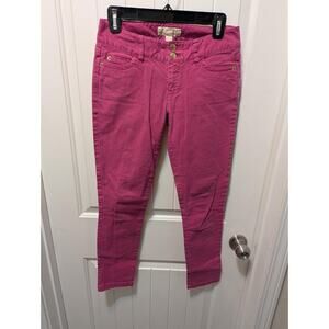 Michael Kors Women's Pink Skinny Jeans with MK Logo Buttons Size O